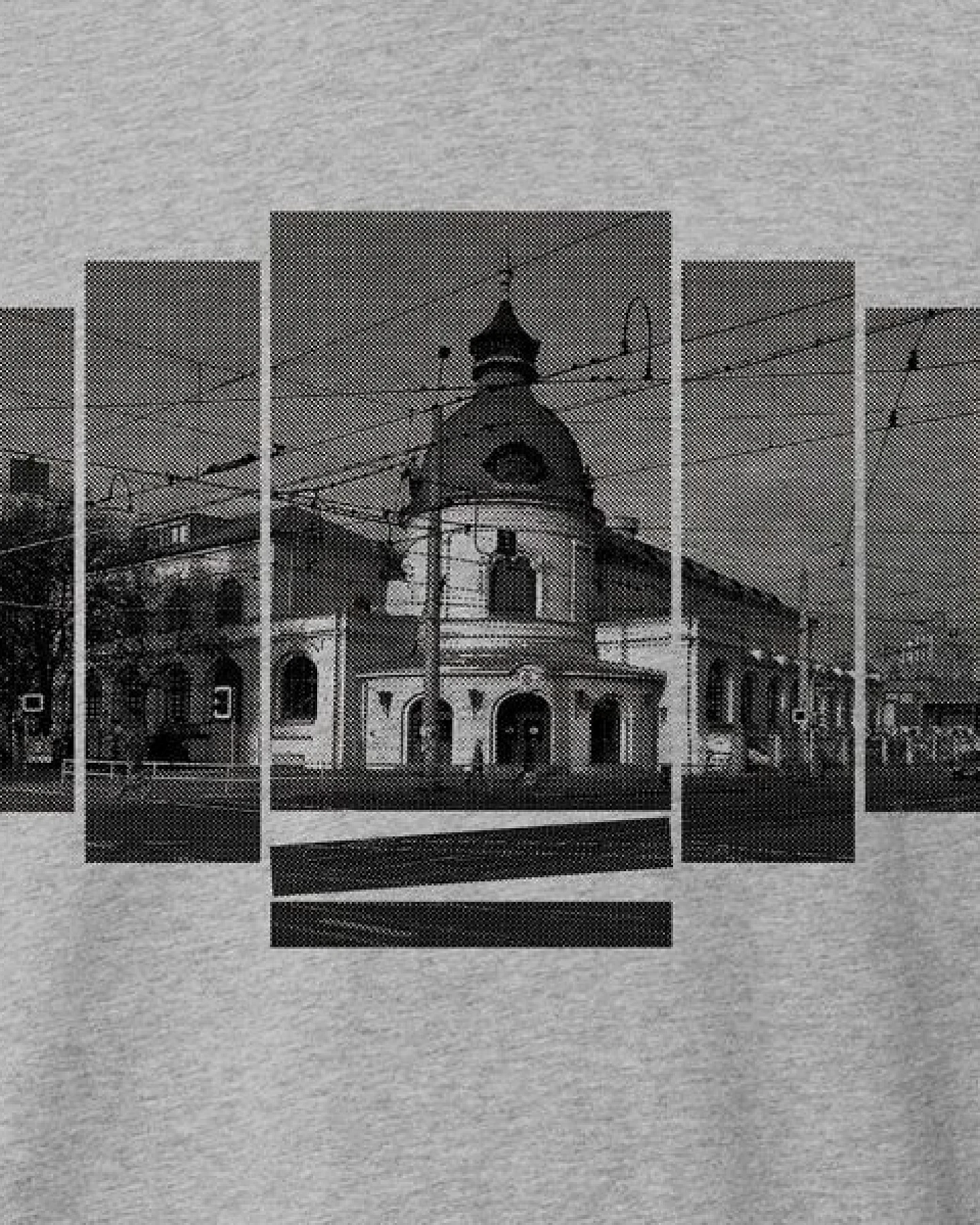 little kiwi Männer Langarm-T-Shirt, "Ballhaus", Heather Grey/Navy – Ansicht 2