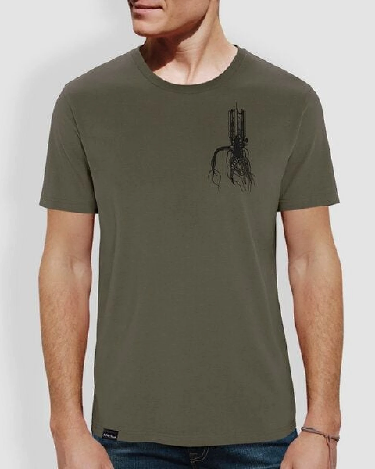 little kiwi Unisex T-Shirt, "Verwurzelt", Khaki – Ansicht 2
