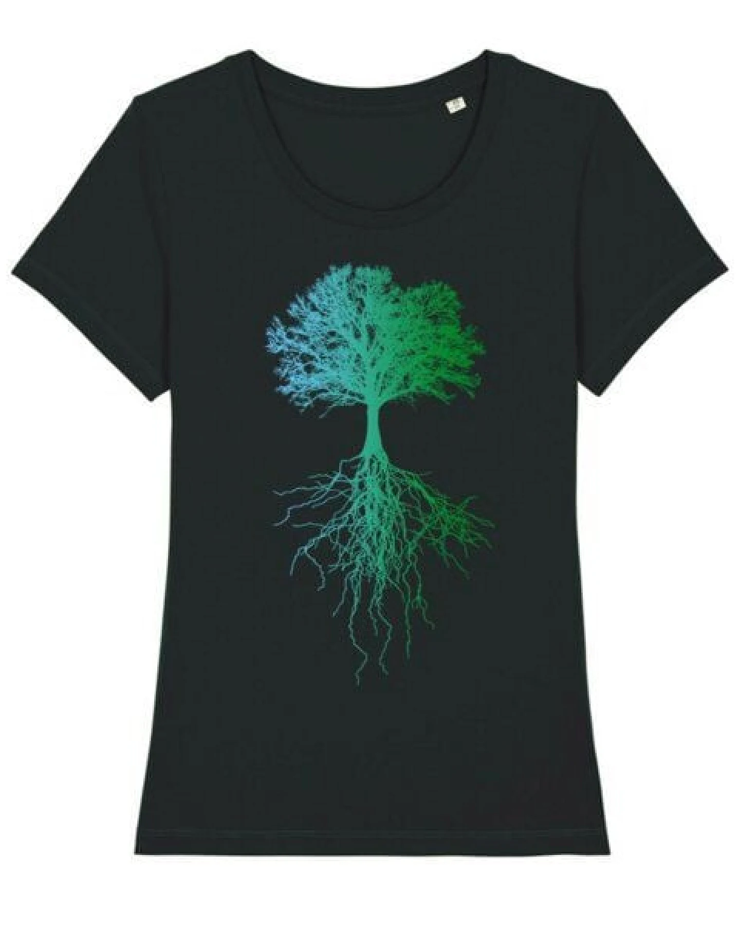 roots of compassion Baum T-Shirt bio & fair & vegan - taillierter Schnitt - Wurzeln, Natur – Ansicht 2