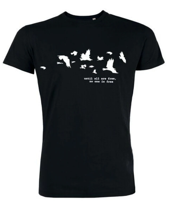 roots of compassion Until all are free Vögel Shirt bio & fair & vegan - gerader Schnitt