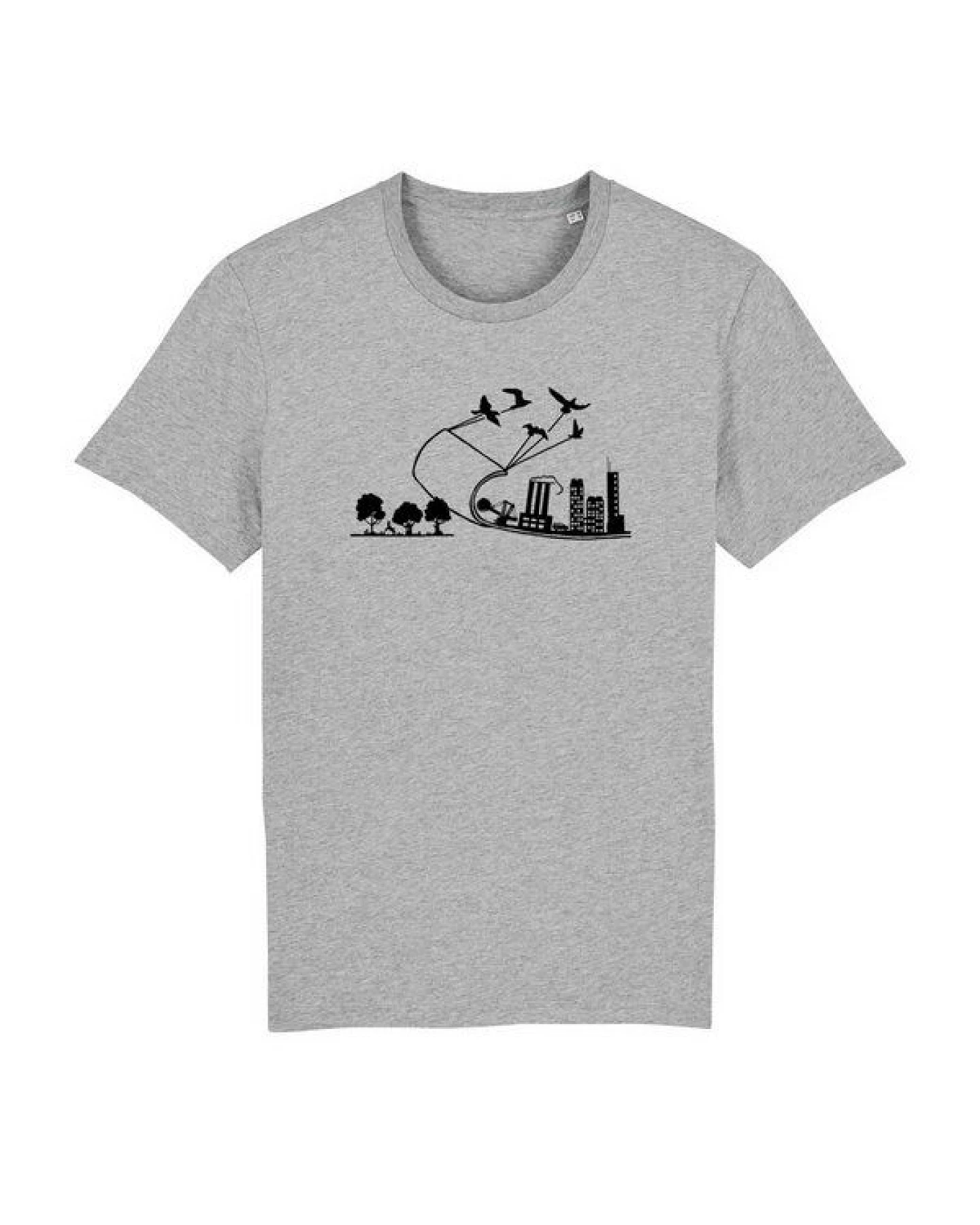 roots of compassion Wald T-Shirt bio & fair & vegan - gerader Schnitt - Vögel, Bäume, Natur – Ansicht 2