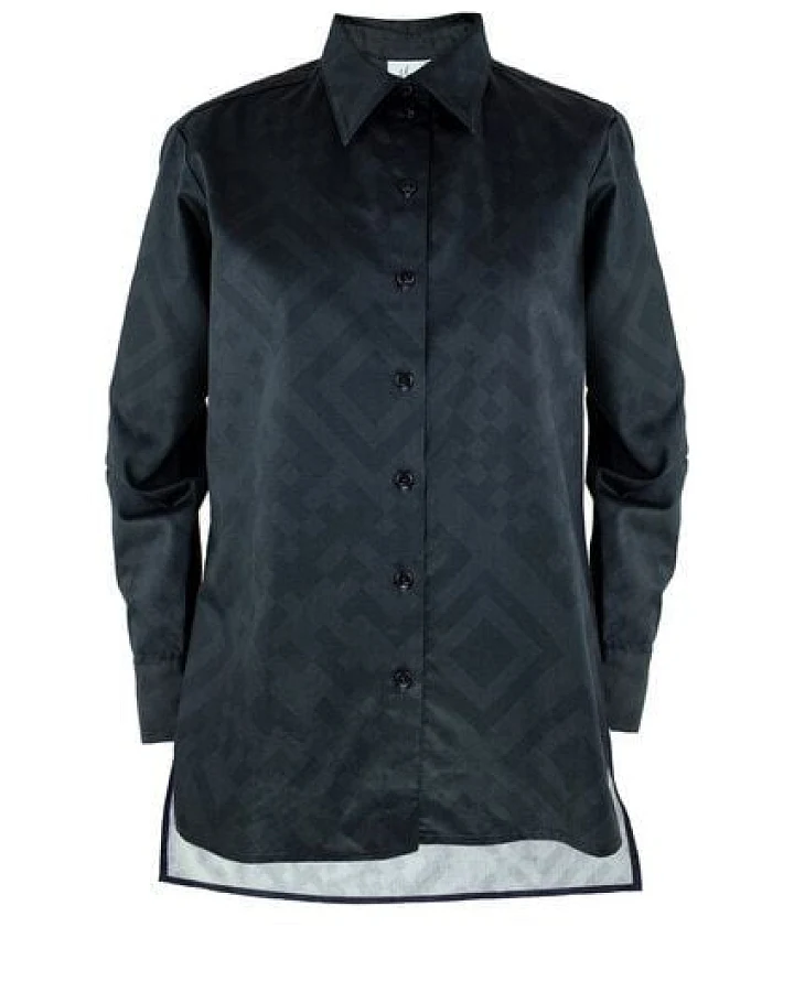 Sophia Schneider-Esleben Unisex Shirt Lui, QR Black - Hemd aus Bio-Baumwolle