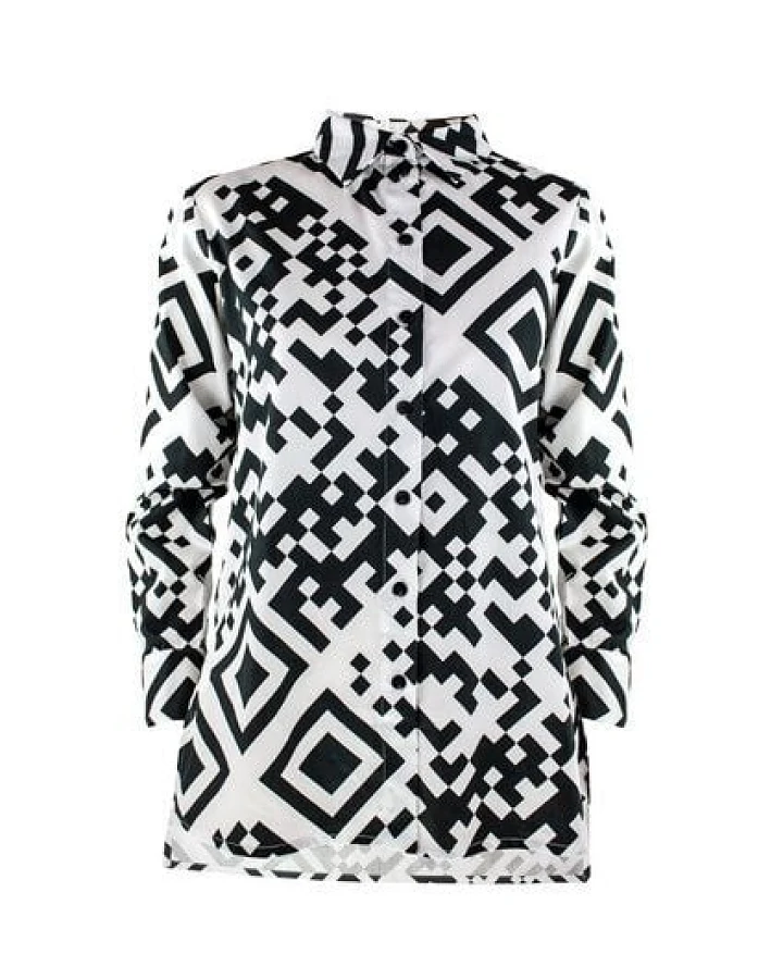 Sophia Schneider-Esleben Unisex Shirt Lui, QR White - Hemd aus Bio-Baumwolle