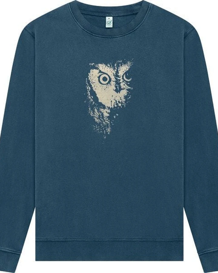 ilovemixtapes Eule– Handbedrucktes Unisex Sweatshirt aus Bio-Baumwolle