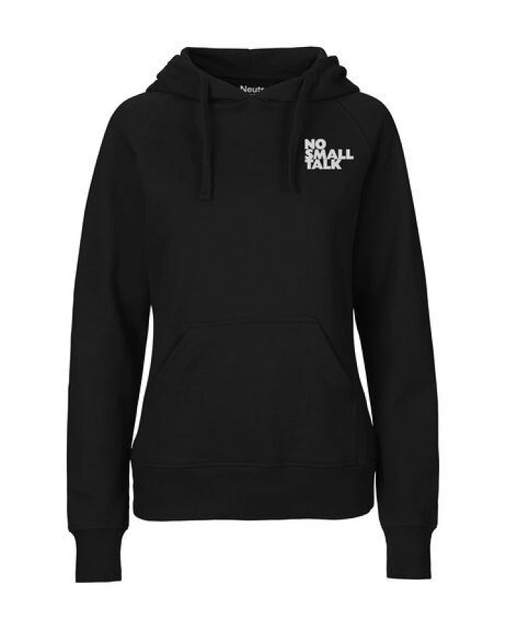 ilovemixtapes Fair gehandelter Bio Frauen Hoodie "no small talk" vegan, organic & fair
