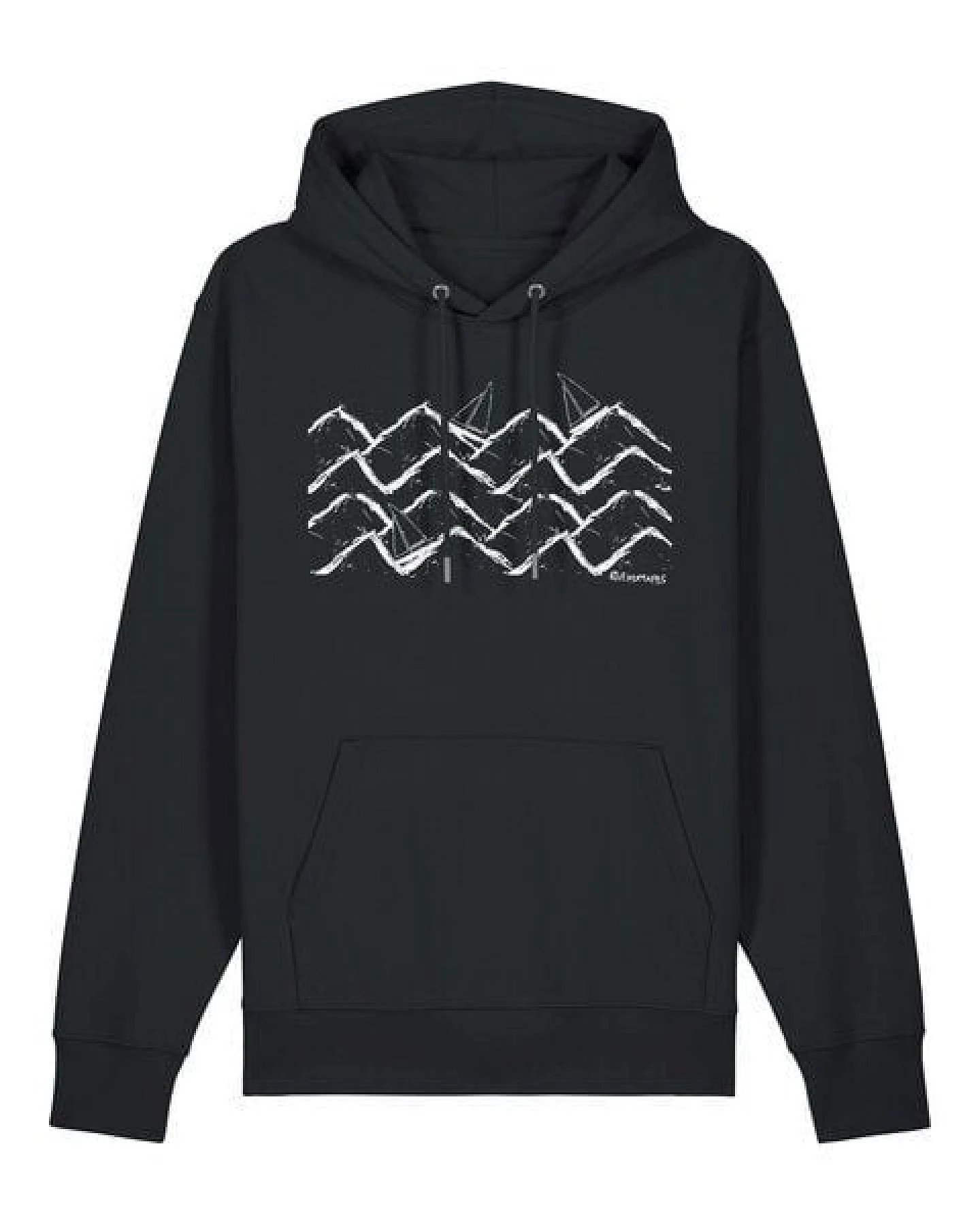ilovemixtapes Nachhaltiger Bio Hoodie „Boats & Waves“ – Fairer Unisex Kapuzenpullover aus Bio-Baumwolle – Ansicht 4