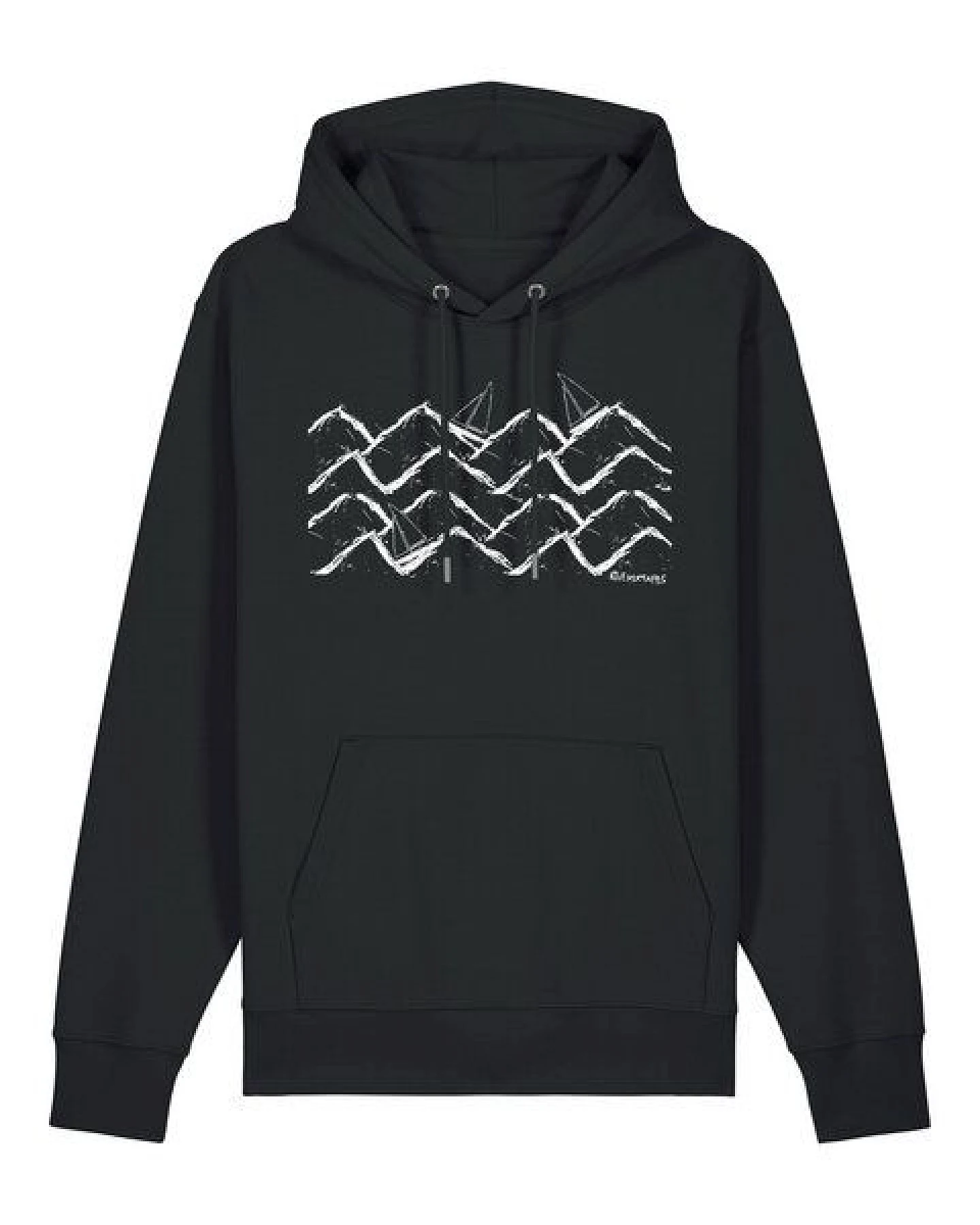 ilovemixtapes Nachhaltiger Bio Hoodie „Boats & Waves“ – Fairer Unisex Kapuzenpullover aus Bio-Baumwolle – Ansicht 4