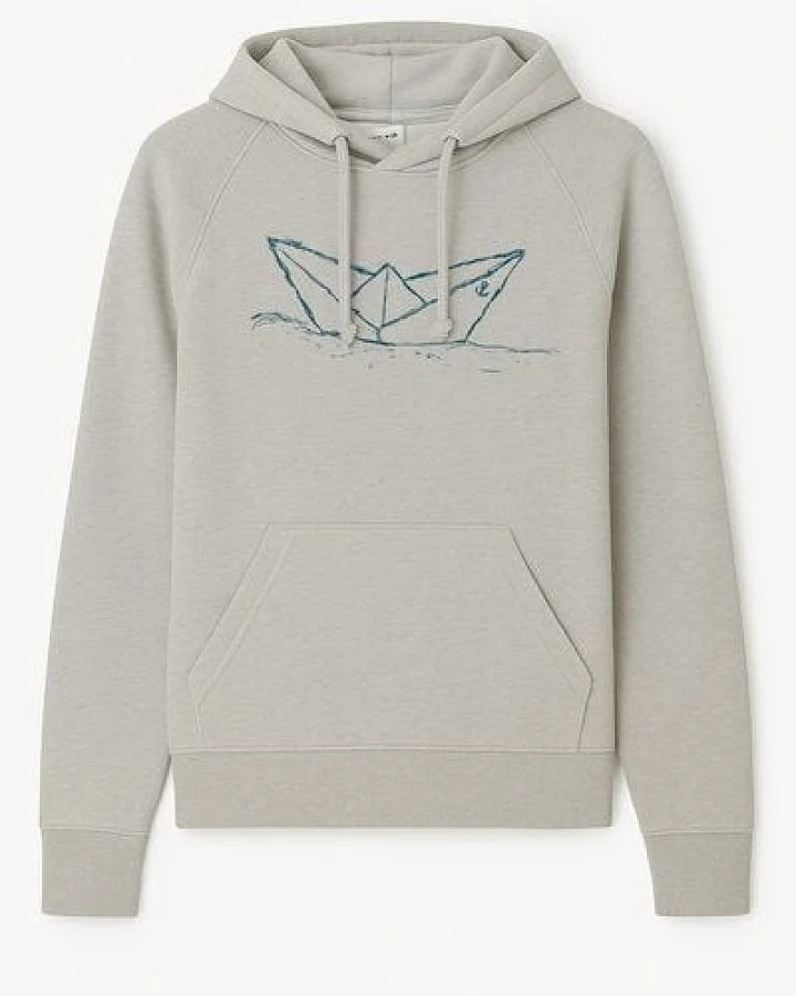 ilovemixtapes Paperboat Damen Hoodie aus Bio-Baumwolle – Fair, Nachhaltig & Handbedruckt