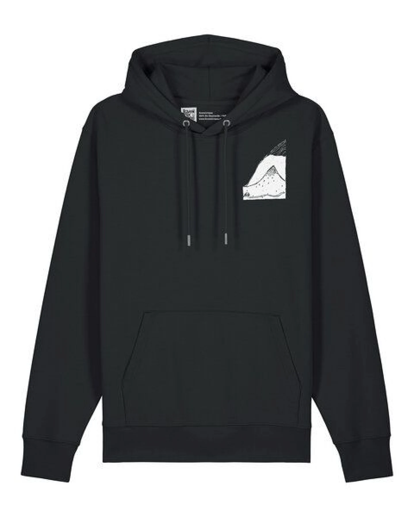 ilovemixtapes Unisex Hoodie „Bergpanorama“ – Bio-Baumwolle, Fair Wear, Schwarz & Heritage Brown – Ansicht 2