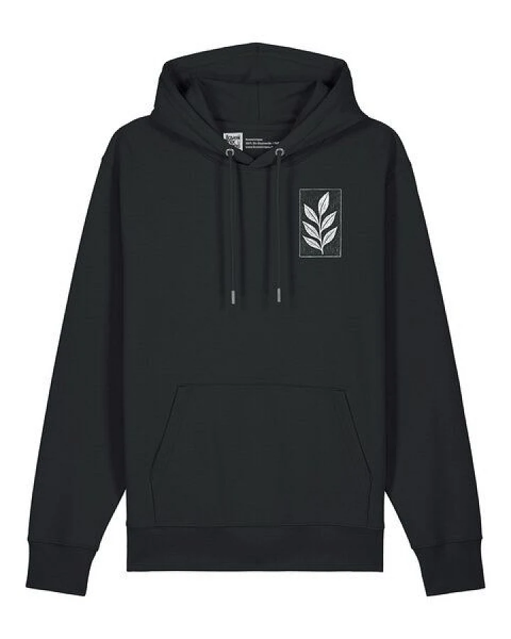 ilovemixtapes Unisex Hoodie „Der Zweig“ – Bio-Baumwolle, Fair Wear, Schwarz & Heritage Brown