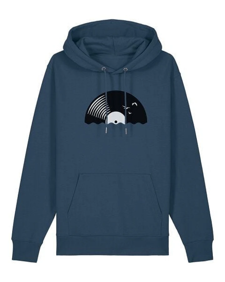 ilovemixtapes Unisex Hoodie „Vinyl Sun“ aus 100 % Bio-Baumwolle – Fair produziert mit Schallplatten-Motiv