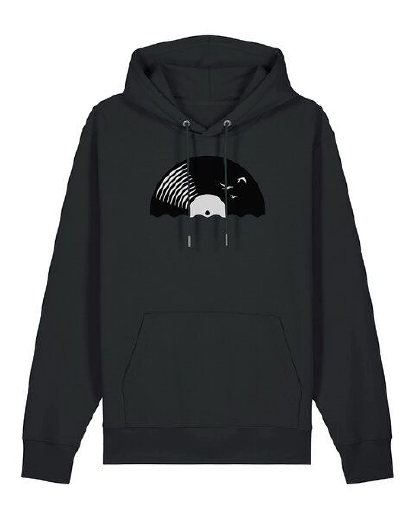 ilovemixtapes Unisex Hoodie „Vinyl Sun“ aus 100 % Bio-Baumwolle – Fair produziert mit Schallplatten-Motiv – Ansicht 3