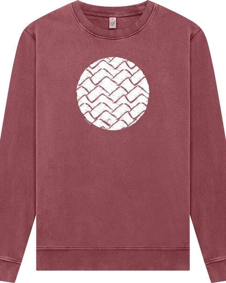 ilovemixtapes Wellen im Kreis – Handbedrucktes Unisex Sweatshirt aus Bio-Baumwolle
