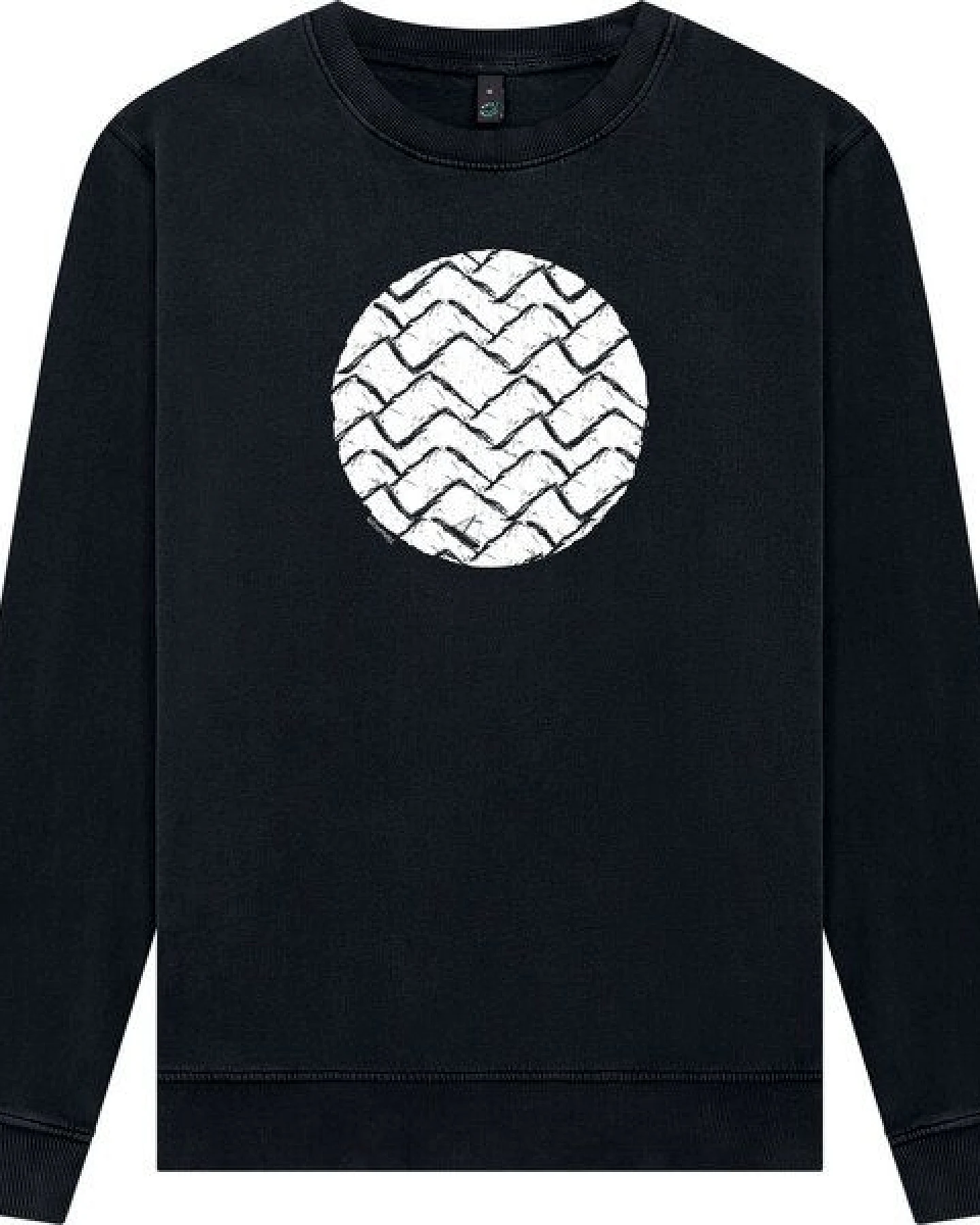 ilovemixtapes Wellen im Kreis – Handbedrucktes Unisex Sweatshirt aus Bio-Baumwolle – Ansicht 3