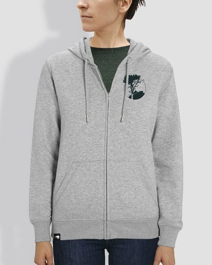 little kiwi Damen Hoodie, "Auf der Spitze", Heather Grey