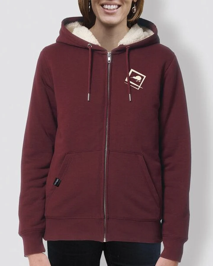 little kiwi Damen Hoodie, "Eingerahmt", Navy, Burgundy