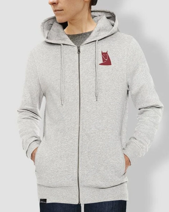 little kiwi Damen Hoodie, "Fuchs", Heather Grey