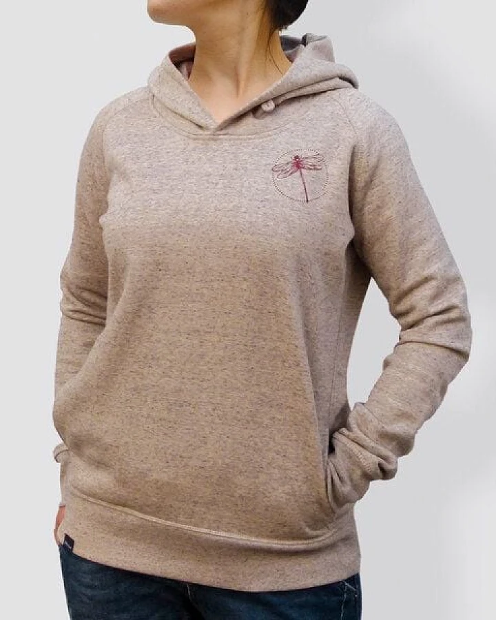 little kiwi Damen Hoodie, "Libelle", Sandfarbe