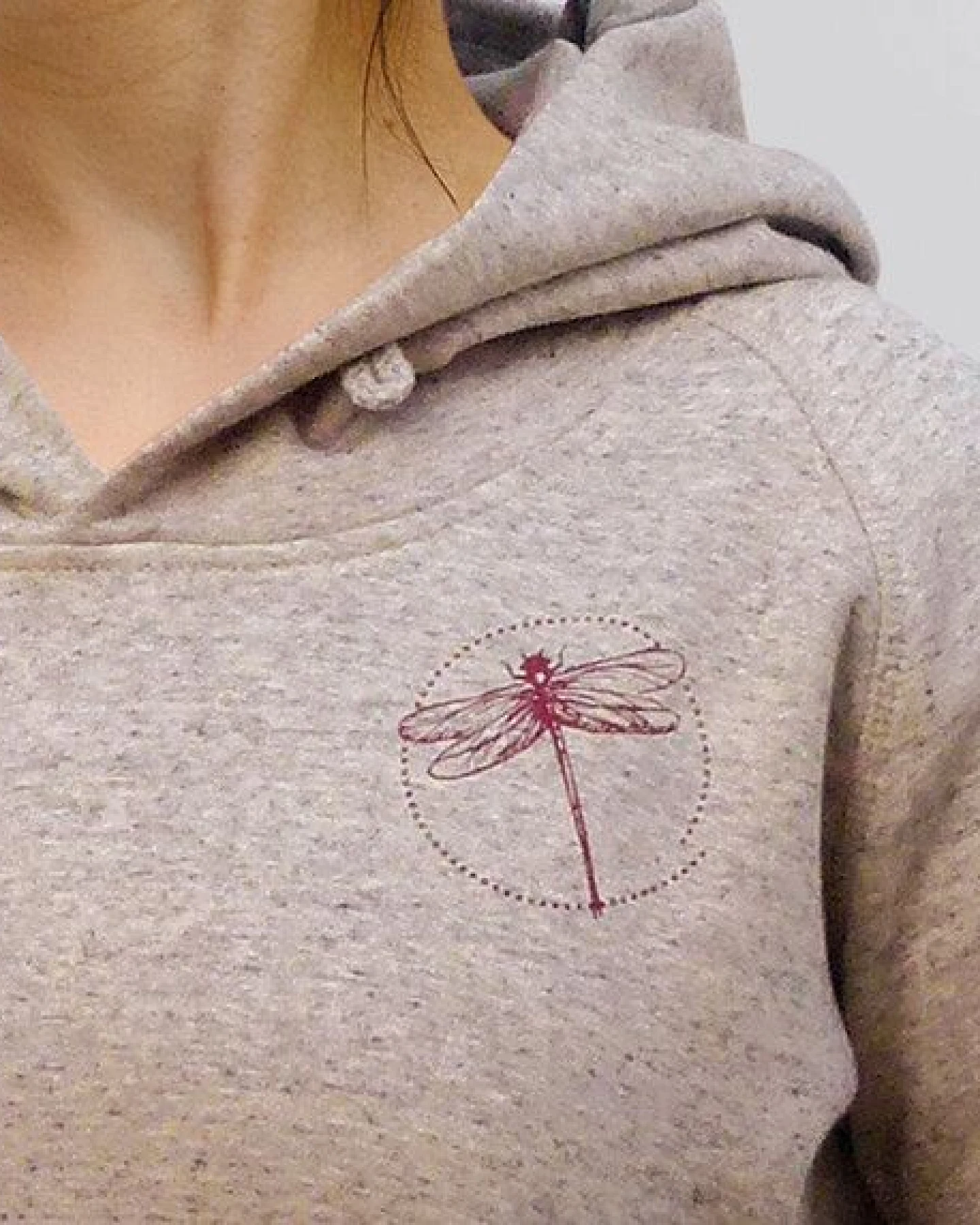 little kiwi Damen Hoodie, "Libelle", Sandfarbe – Ansicht 3