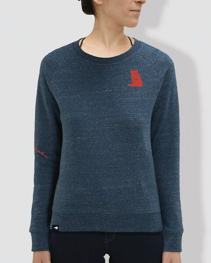 little kiwi Damen Sweater, "Fuchs", Dark Heather Blue