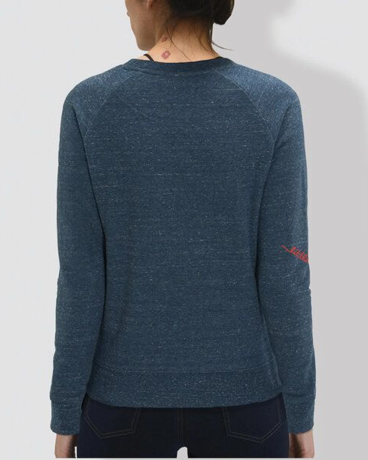little kiwi Damen Sweater, "Fuchs", Dark Heather Blue – Ansicht 2
