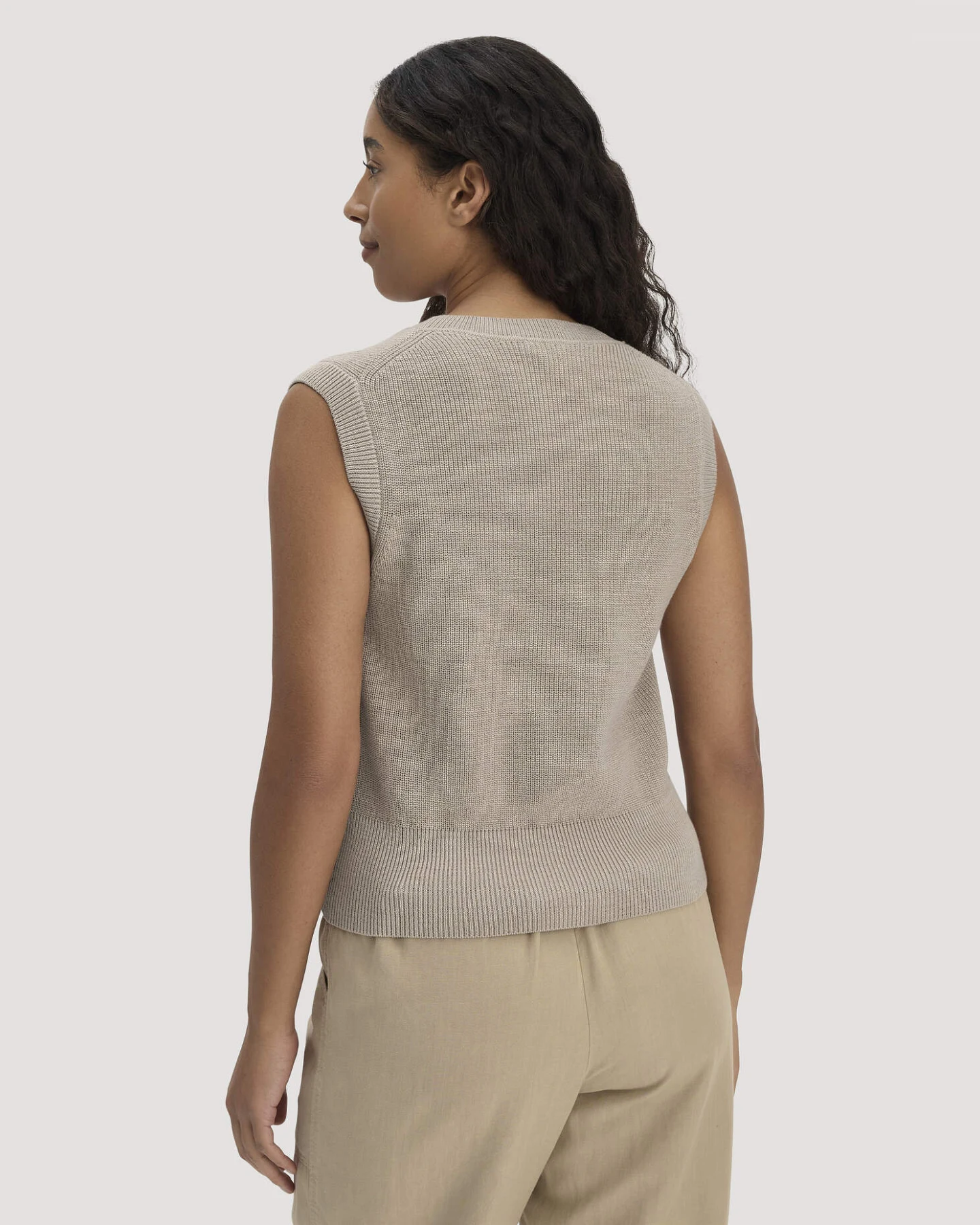 hessnatur Damen Strick Top Regular aus Bio-Baumwolle - beige - Größe L – Ansicht 3