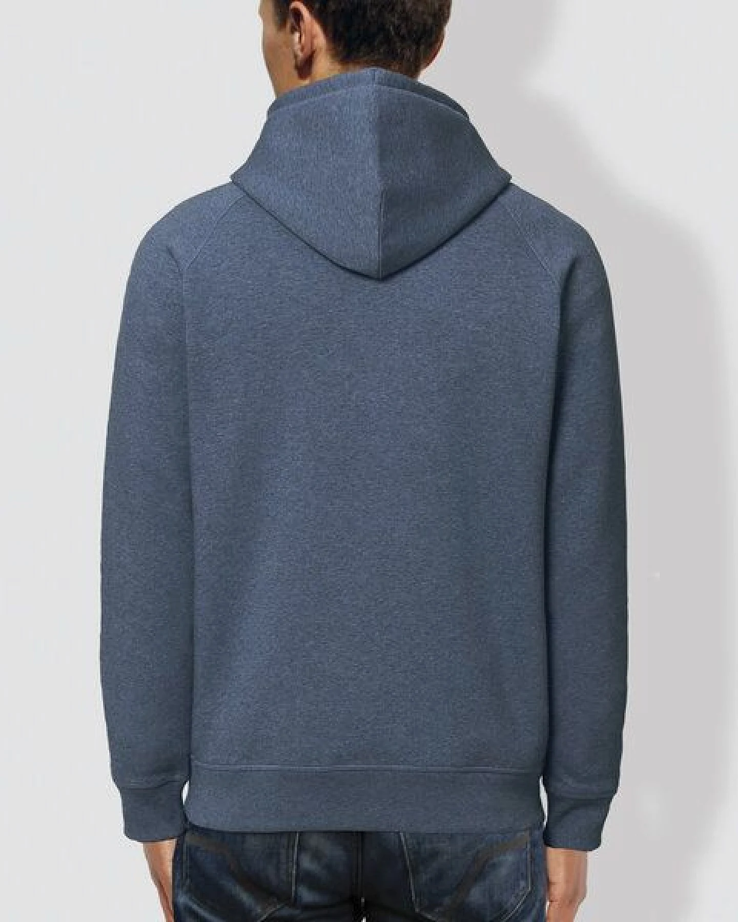 little kiwi Herren Hoodie, "Auf der Spitze", Dark Heather Blue – Ansicht 2