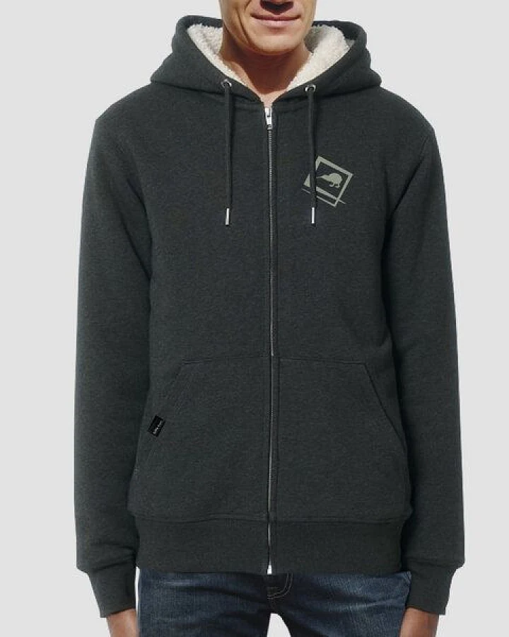 little kiwi Herren Hoodie, "Eingerahmt", Dark Heather Grey