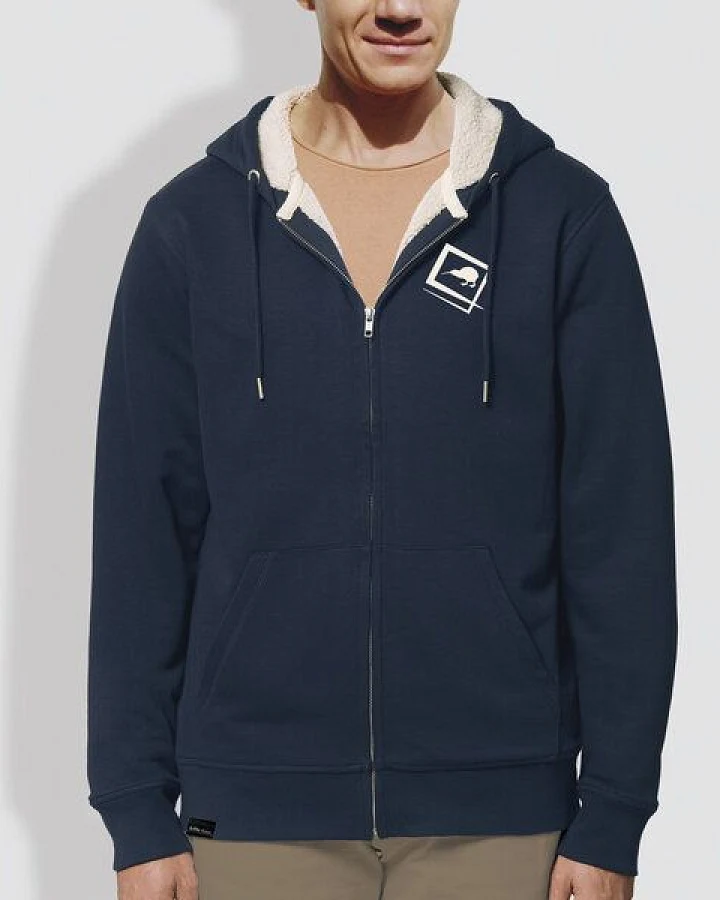 little kiwi Herren Hoodie, "Eingerahmt", Navy, Burgundy
