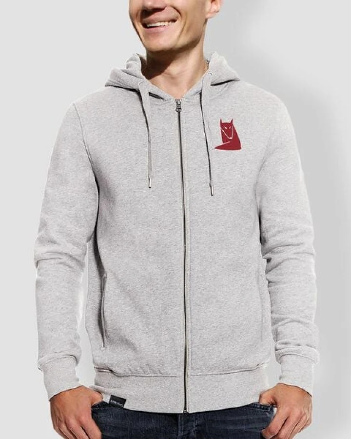 little kiwi Herren Hoodie, "Fuchs", Heather Grey