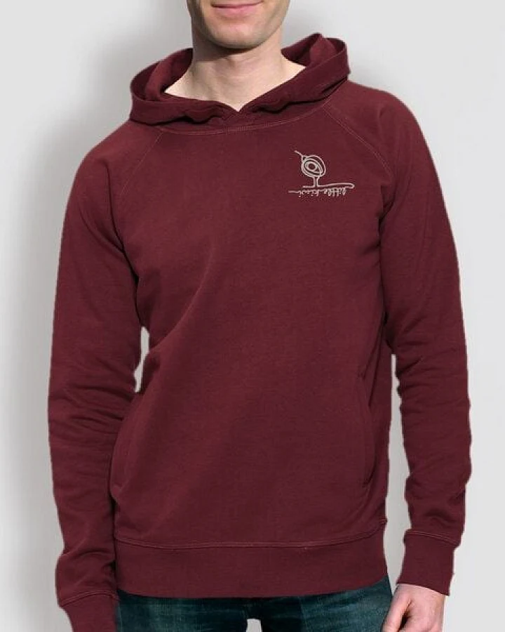 little kiwi Herren Hoodie, "Kleiner Kiwi", Burgundy