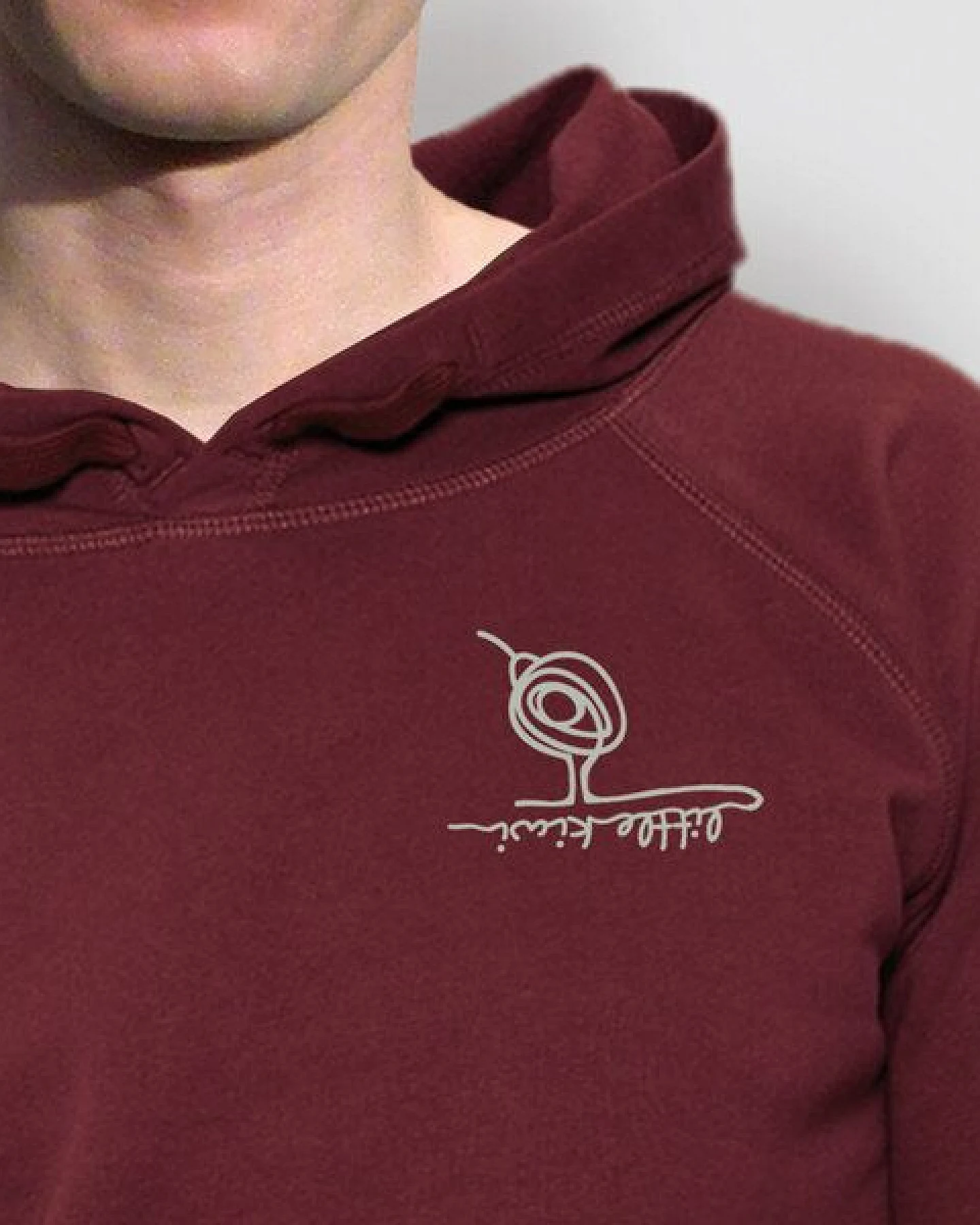 little kiwi Herren Hoodie, "Kleiner Kiwi", Burgundy – Ansicht 2