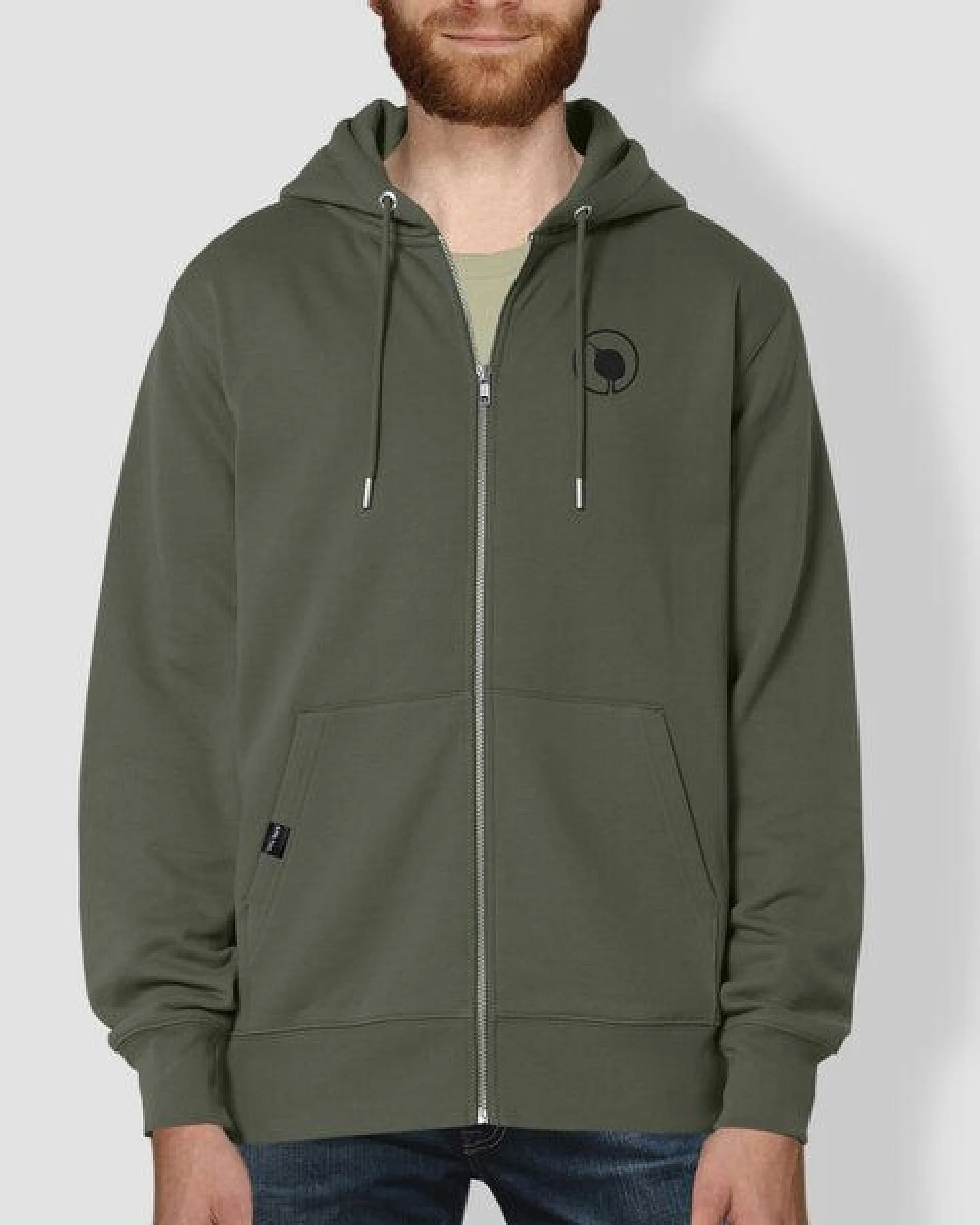 little kiwi Herren Hoodie, "Kleiner Kiwi", Khaki – Ansicht 2