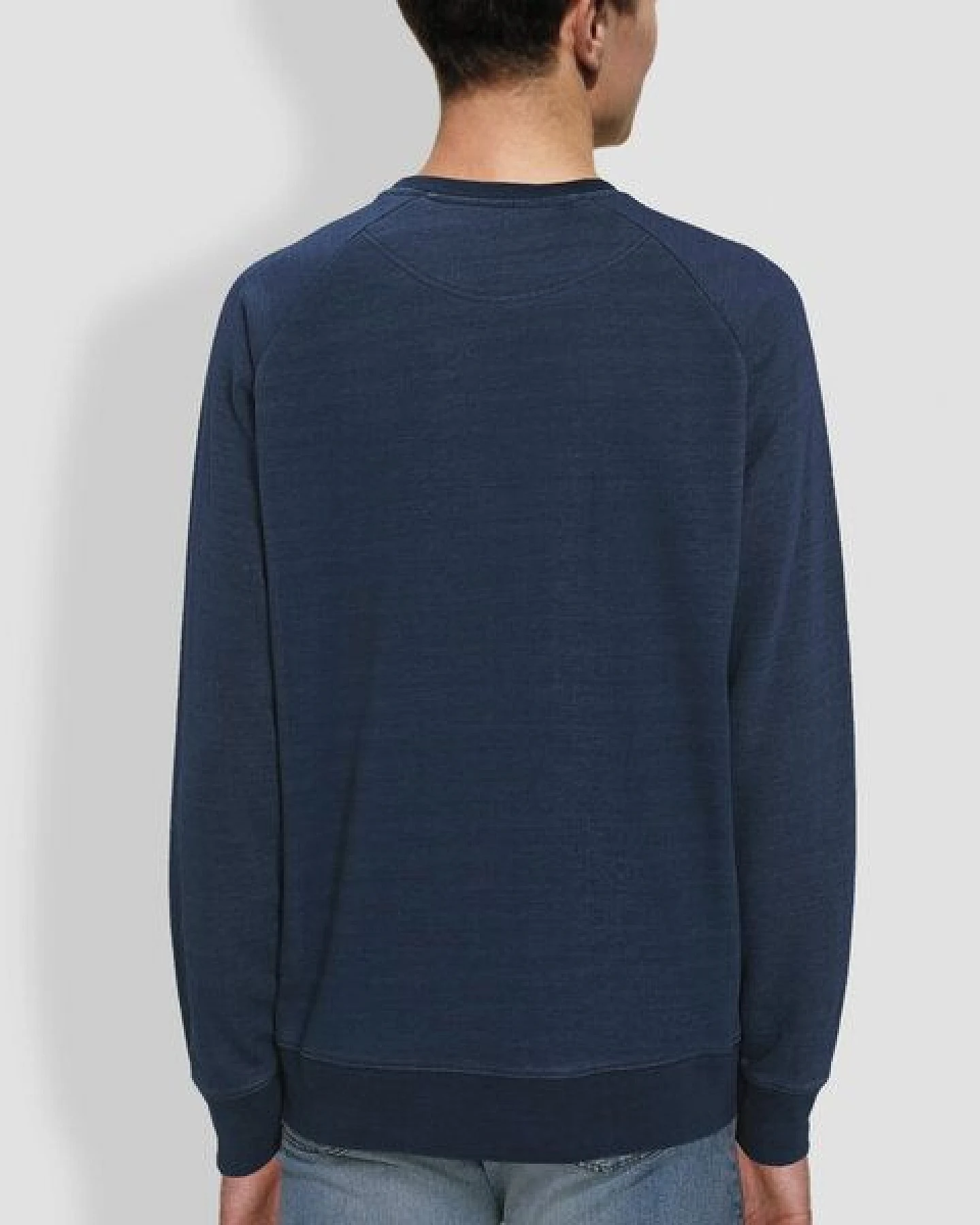 little kiwi Herren Sweater, "Klammer", Mid Washed Indigo – Ansicht 2