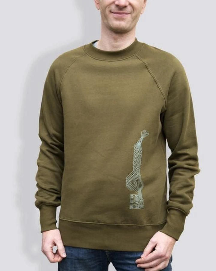 little kiwi Herren Sweater, "Verflechtung", British Khaki