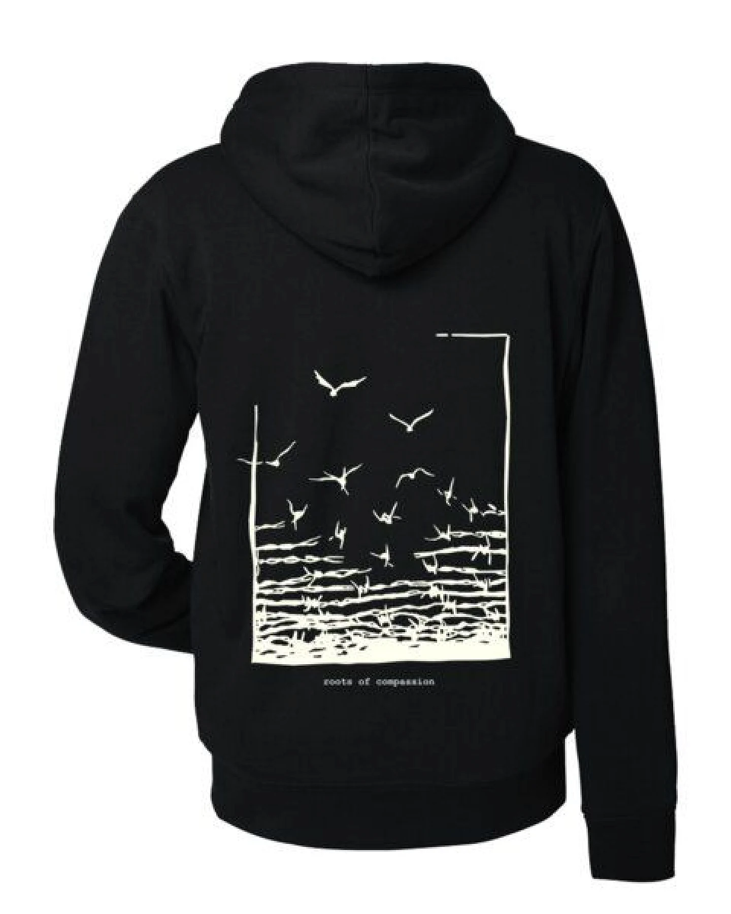 roots of compassion Freedom Vögel Pullover gefüttert bio & fairtrade - Stacheldraht, Freiheit – Ansicht 2