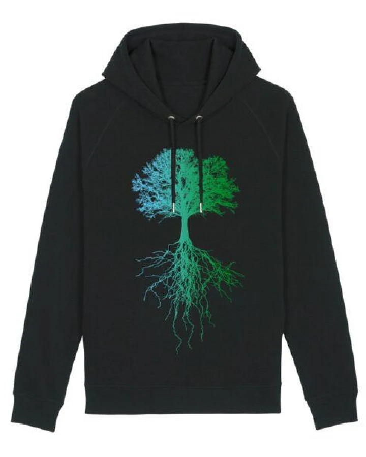 roots of compassion Hoodie "Deep Roots" Baum bio & fair & vegan - gerader Schnitt - Kapuzenpullover, Wurzeln, Natur, Umwelt