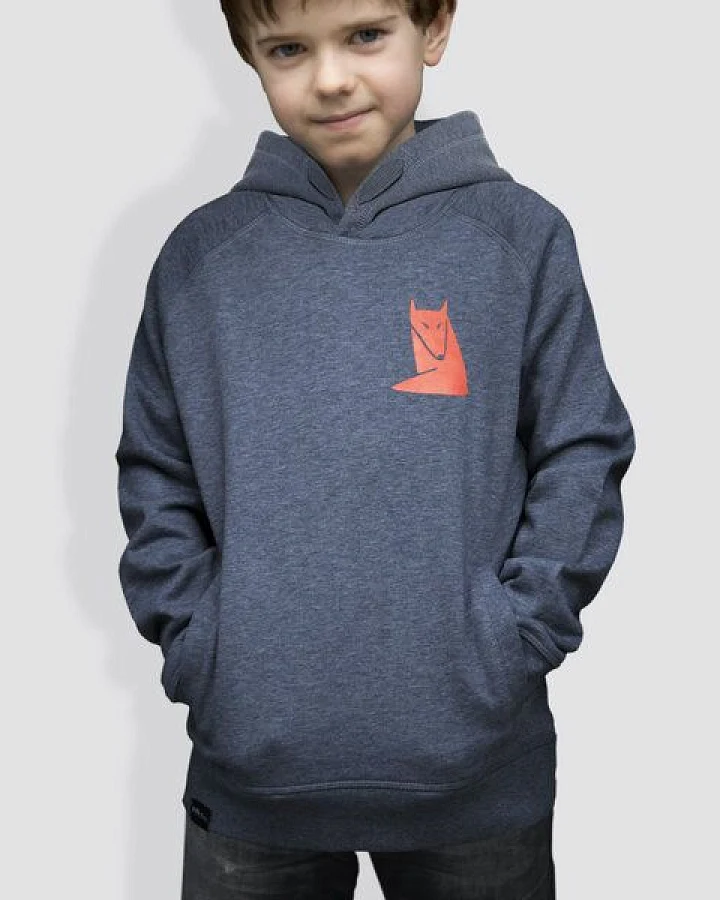 little kiwi Kinder Hoodie, "Fuchs", Mid Heather Blue