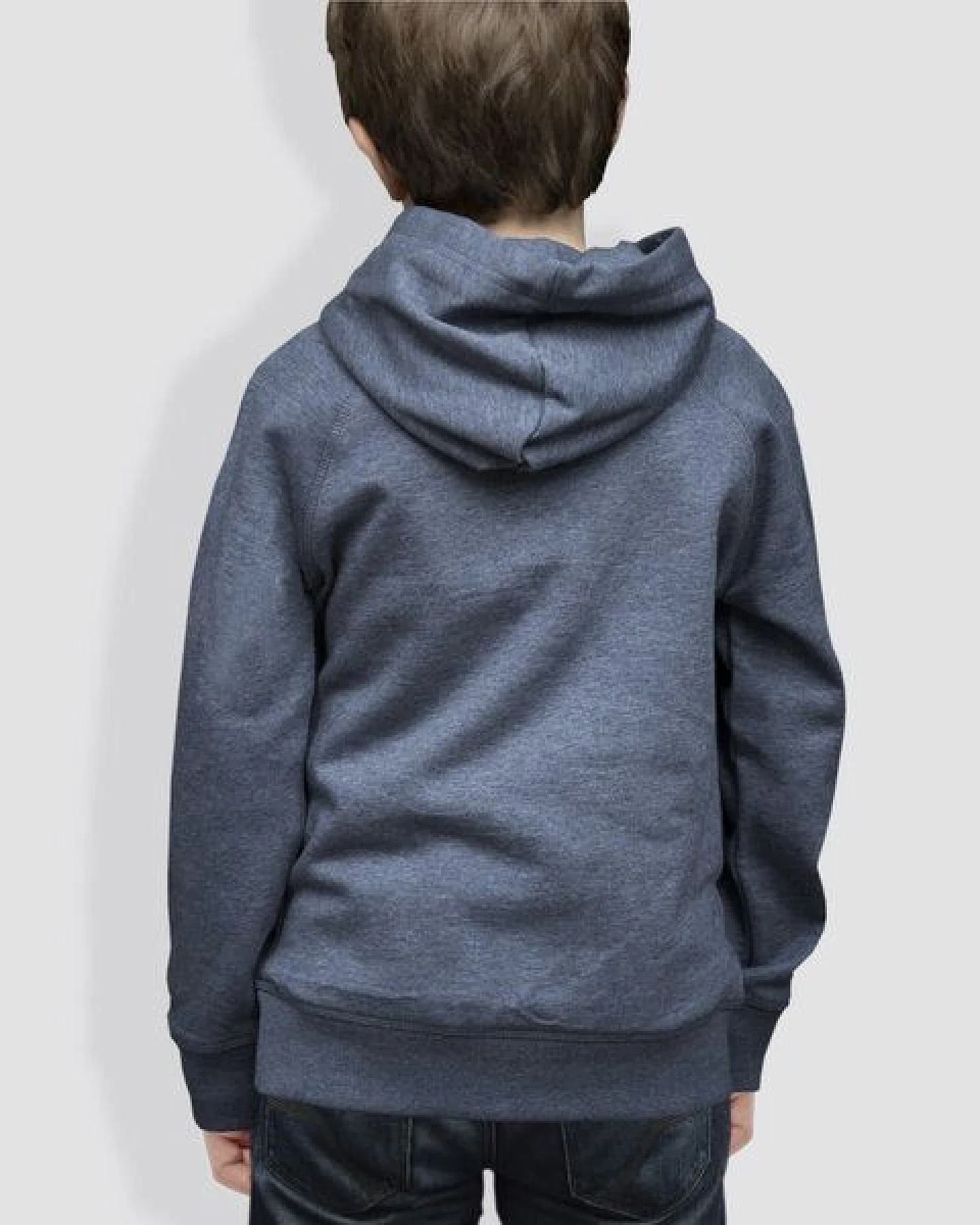 little kiwi Kinder Hoodie, "Fuchs", Mid Heather Blue – Ansicht 4