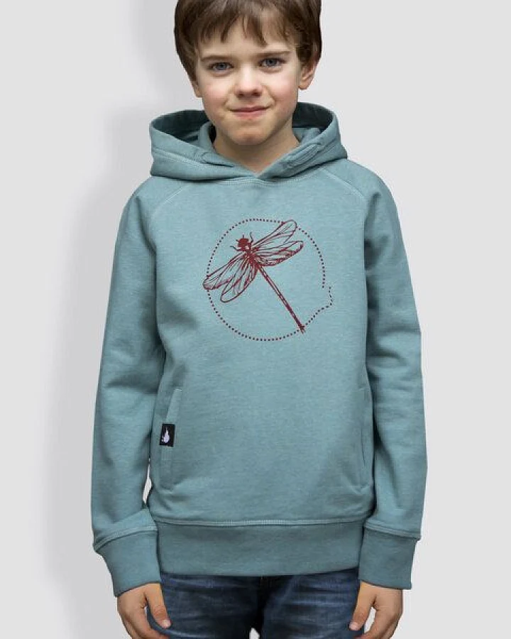 little kiwi Kinder Hoodie, "Libelle", Eucalyptus