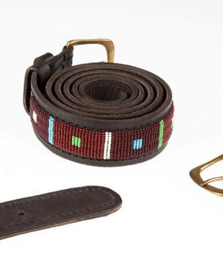 Africulture Ledergürtel Massai "Asante", Unisex, handgearbeitet aus Kenia.