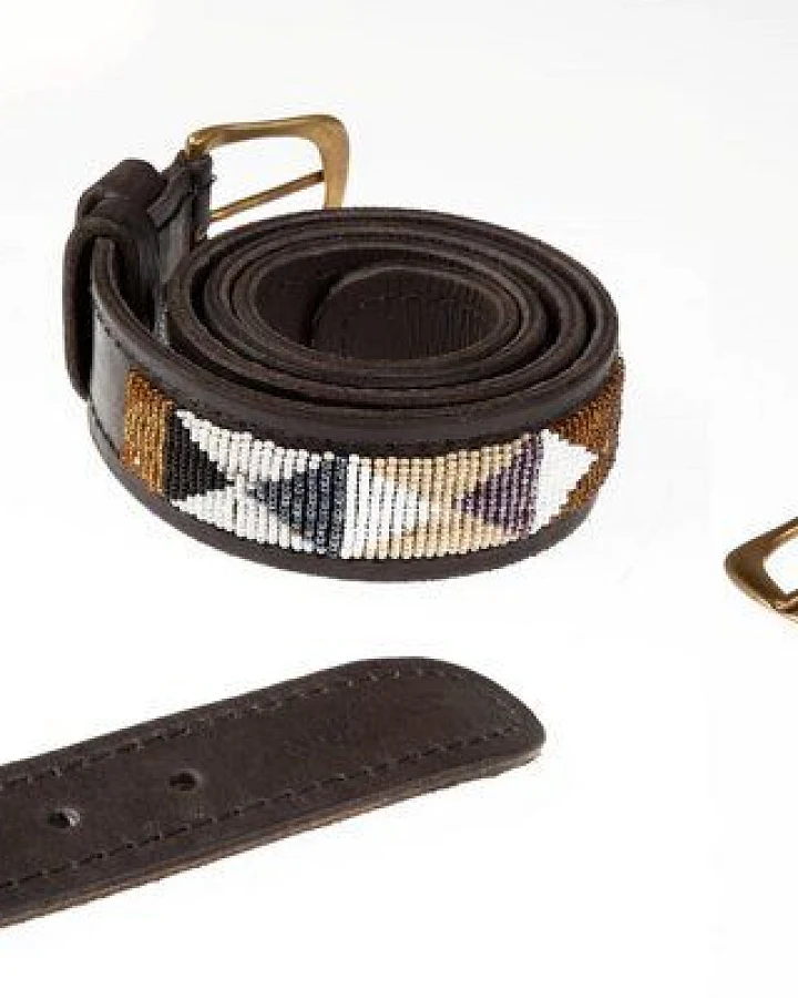 Africulture Ledergürtel Massai "Karibu", Unisex, handgearbeitet aus Kenia.