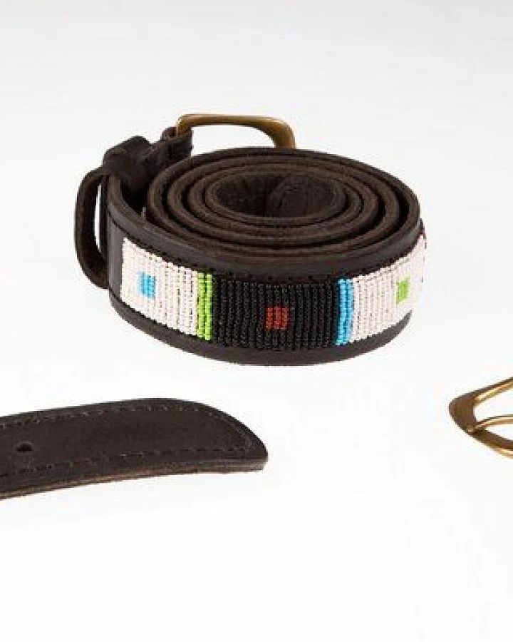 Africulture Ledergürtel Massai "Rafiki", Unisex, handgearbeitet aus Kenia.