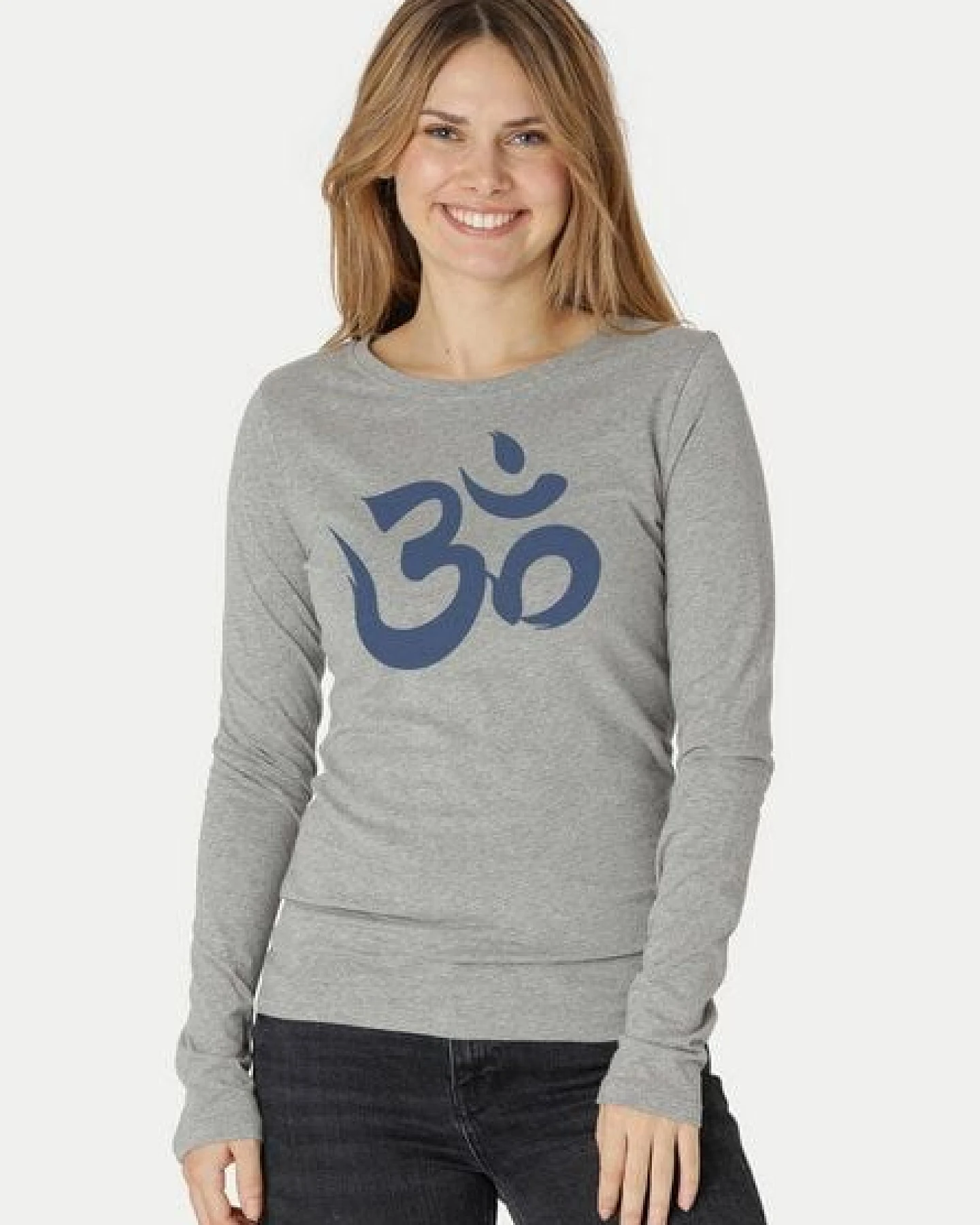 Peaces.bio - handbedruckte Biomode Bio-Damen-Langarmshirt "OM" – Ansicht 2
