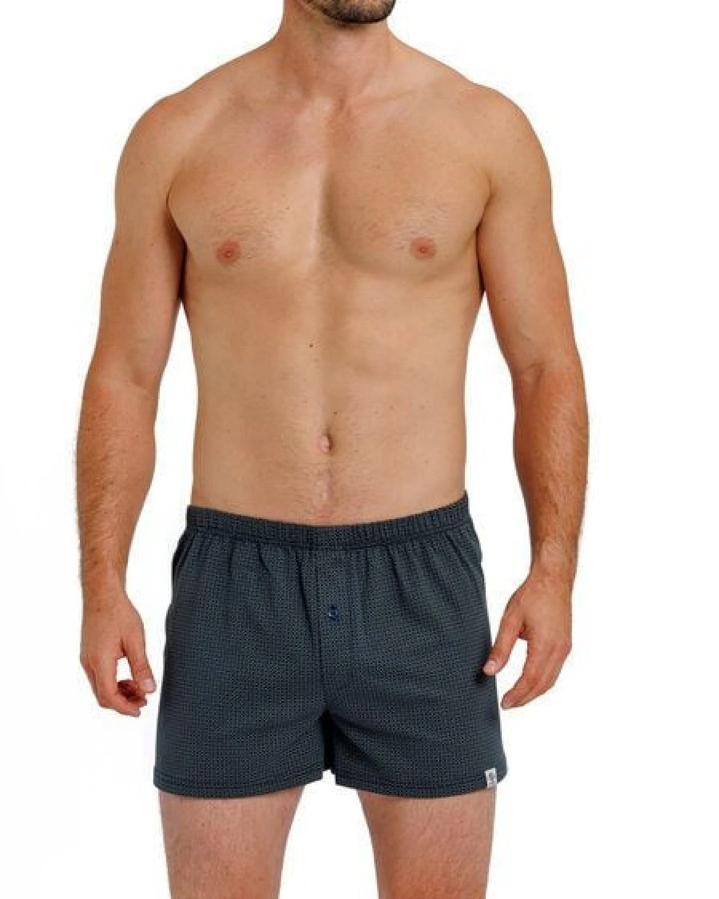 Haasis Bodywear Herren Jersey Boxer Print, mit Knopfleiste, 2er Pack, Single-Jersey – Ansicht 4