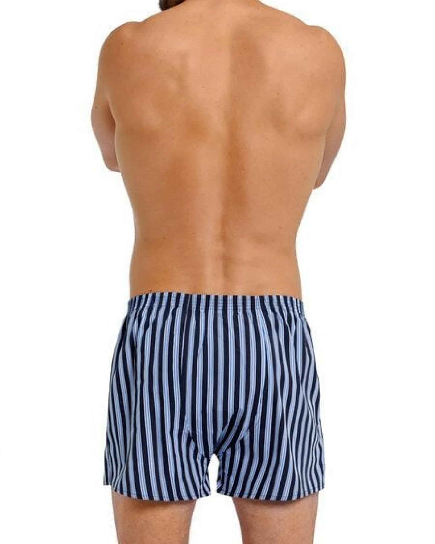Haasis Bodywear Herren Web-Boxer Streifen, verdeckte Knopfleiste, 2er Pack – Ansicht 4
