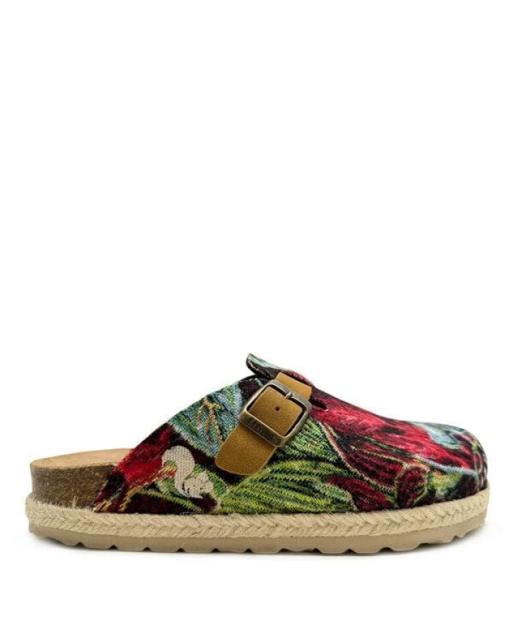 Vegane thies ® Rec Jungle Clogs aus rec. PES mit Dschungelmotiv