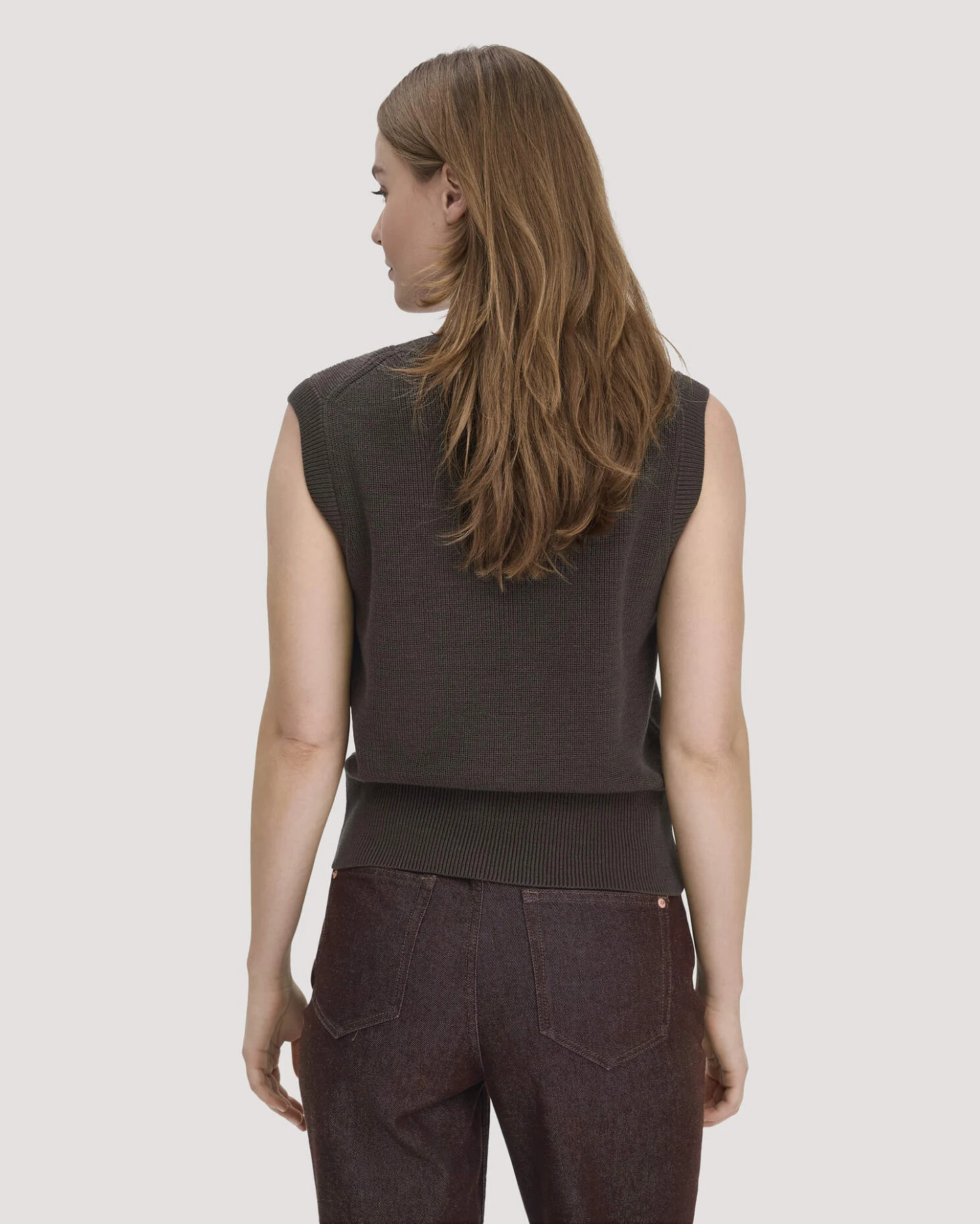 hessnatur Damen Strick Top Regular aus Bio-Baumwolle - braun - Größe L – Ansicht 3