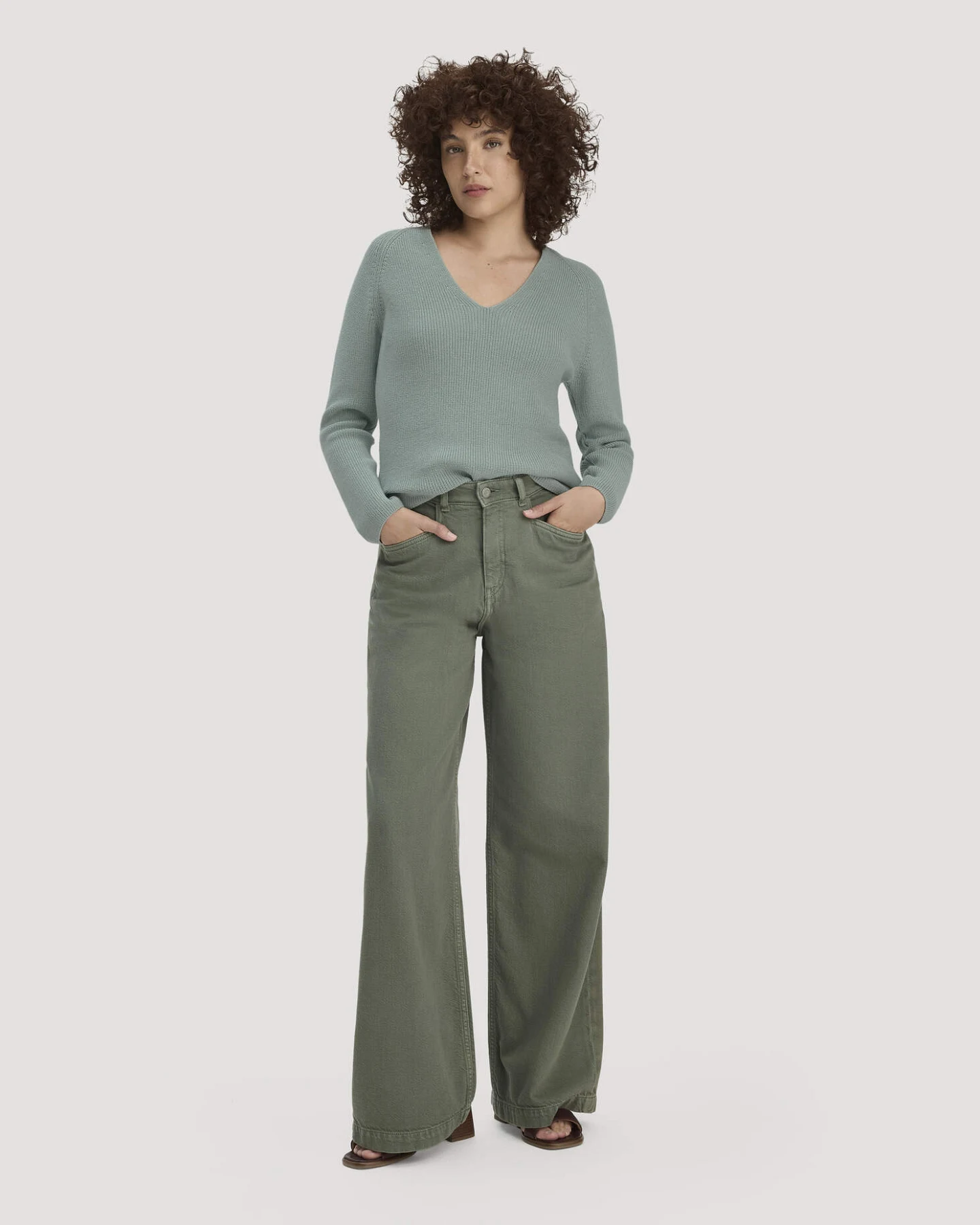 hessnatur Damen Strick Pullover Regular aus Bio-Baumwolle - grün - Größe XXL – Ansicht 2