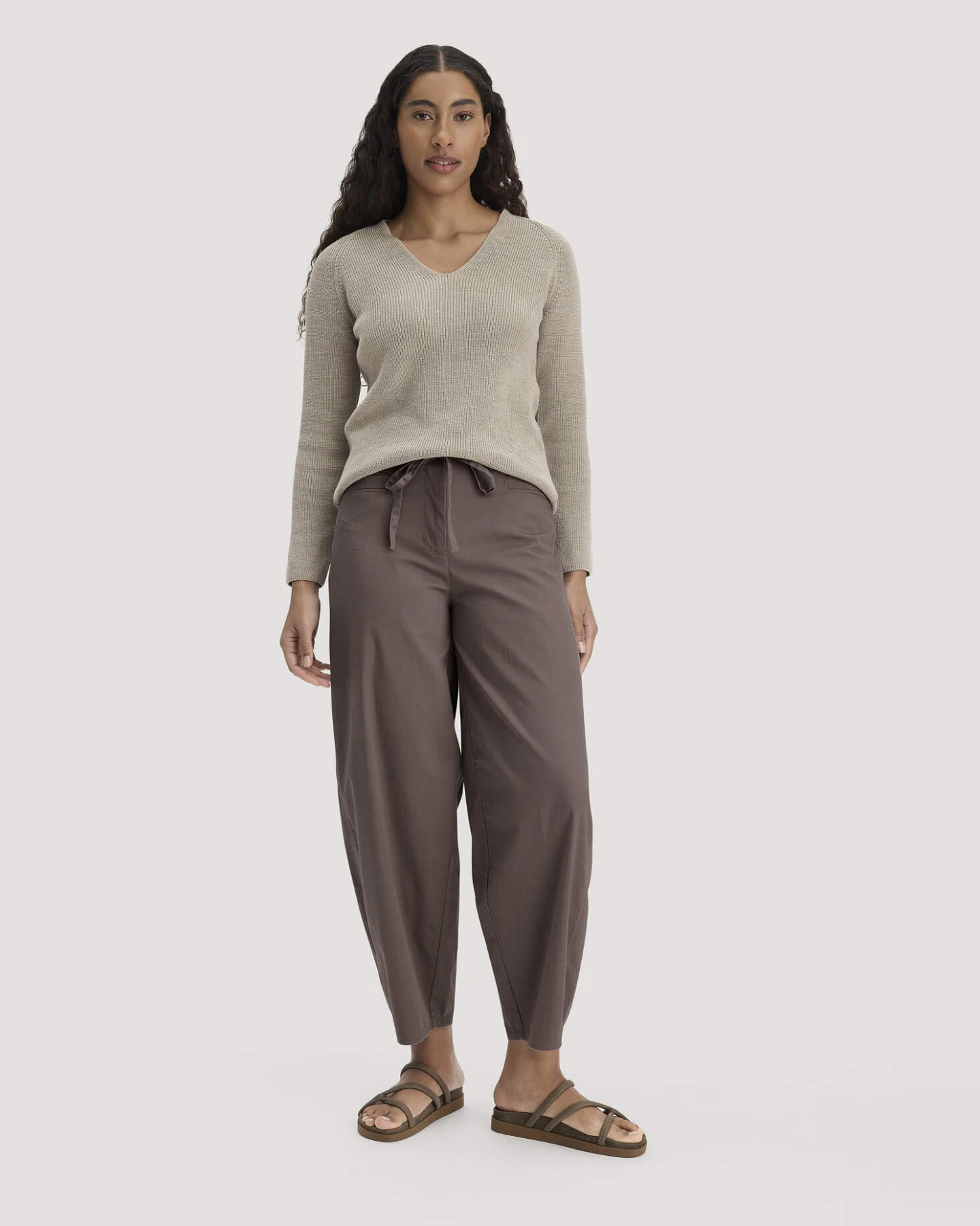 hessnatur Damen Strick Pullover Regular aus Bio-Baumwolle - beige - Größe L – Ansicht 2